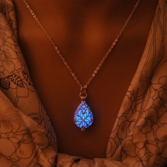 Other - Glow in the Dark Filigree Locket Necklace